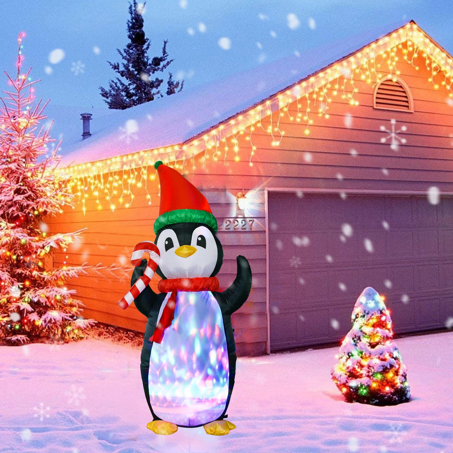 man ランプ penguin 電気 Xmas 置物 christmas 2024 Christmas Garden Decoration Light Penguin Acrylic 50