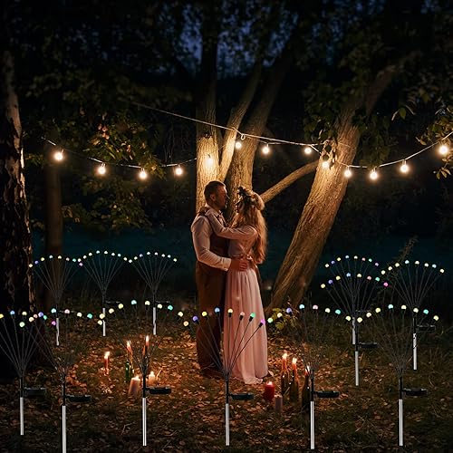 Miniatura 5 de Kinbrace Luz solar de jardín, luz de luciérnaga, luz solar oscilante mejorada, balanceo por el viento, luces solares para exteriores, decoración de