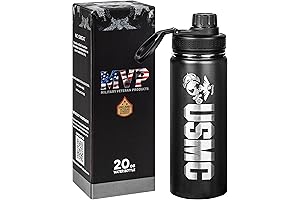Military Gift Shop 20oz USMC Water Bottle: Official Marine Corps Merchandise