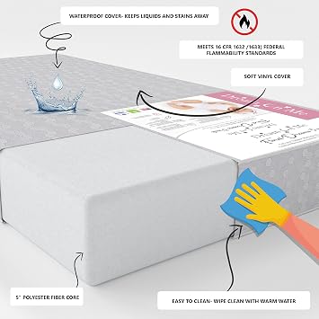 Dream On Me Carson Classic 3-in-1 Convertible Crib Bundle with Honeycomb Orthopedic Firm Fiber Standard Crib Mattress