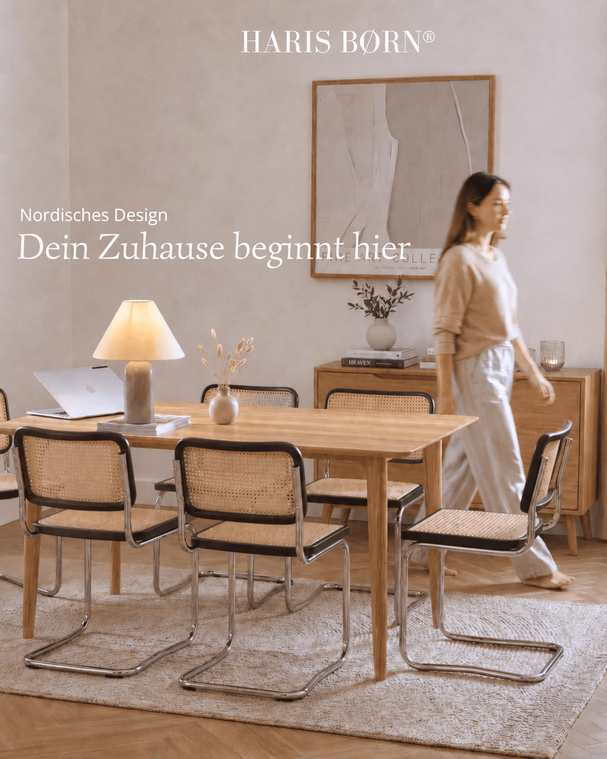 Haris Børn® Design Freischwinger Wiener Geflecht (2er Set) Schwarz – Handgefertigt in Italien - Hochwertige Rattan Stühle - Freischwinger Stühle in Rattan Stuhl Optik - 30 Tage risikofrei testen
