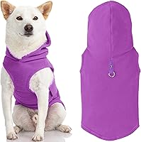 Vista 9 de Gooby, vestimenta chaleco para perros para clima frío para todos los días con capucha para perros pequeños, XL, Gris