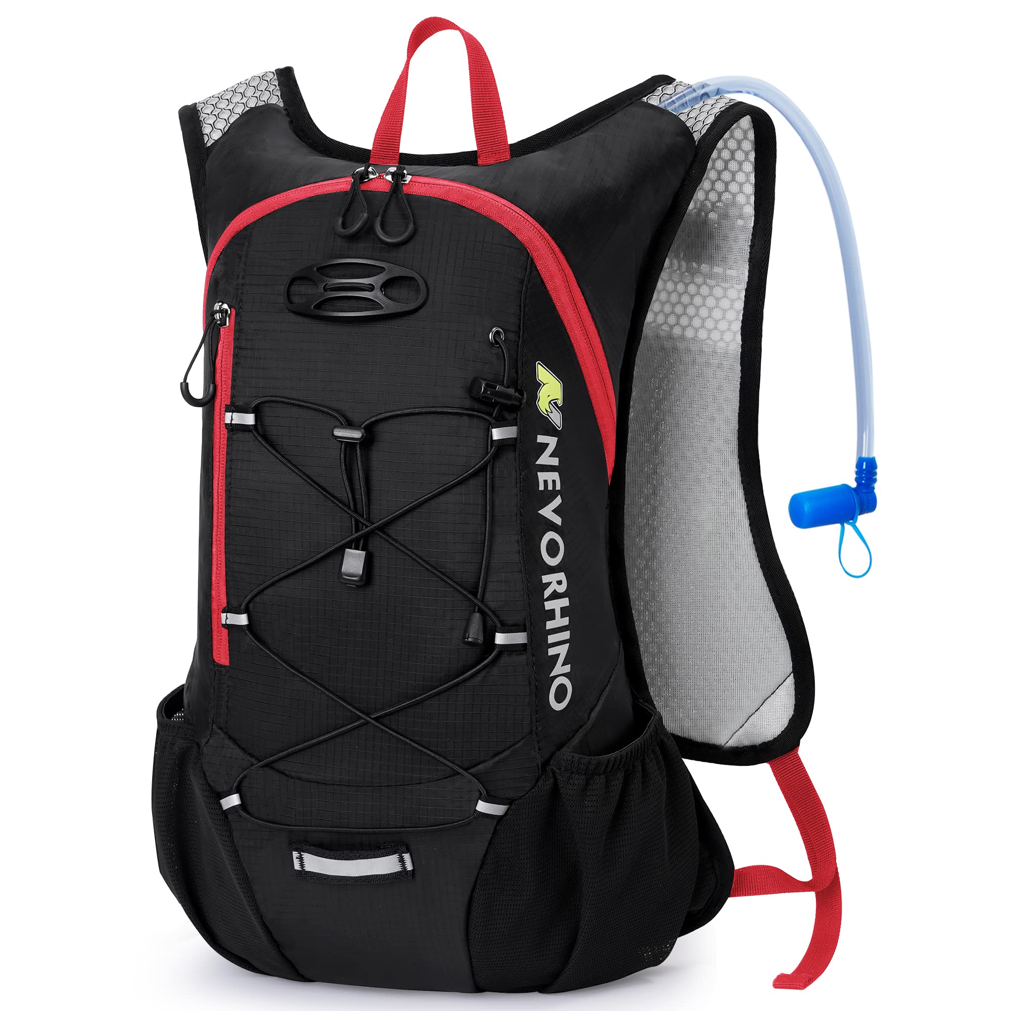 Mochila de hidratación ligera, mochila para correr con vejiga de agua de 2 litros, mochila de agua hidráulica para ciclismo, senderismo, rave para hombres y mujeres