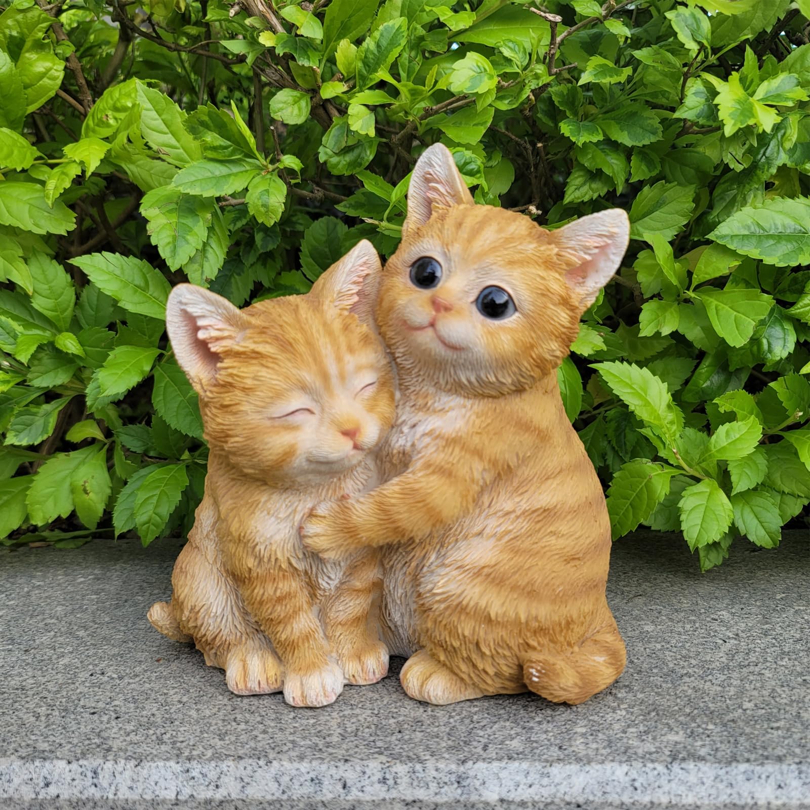 CYnice Garden Cat Statue,Realistic Resin Cute Cat Statues for Fairy Garden Yard Patio Lawn Decor,Housewarming Gifts-Orange