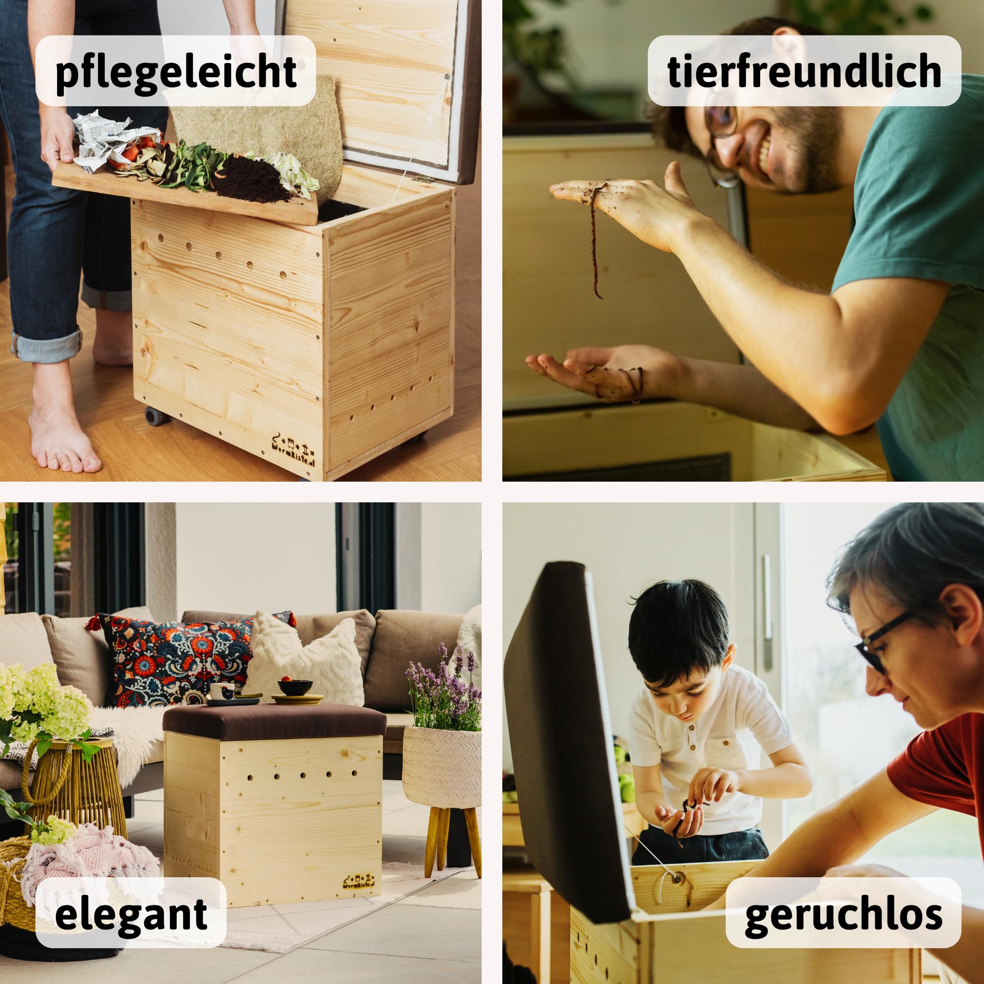 Mini Wurmkomposter aus Holz | kleine Wurmkiste als Selbstbauset