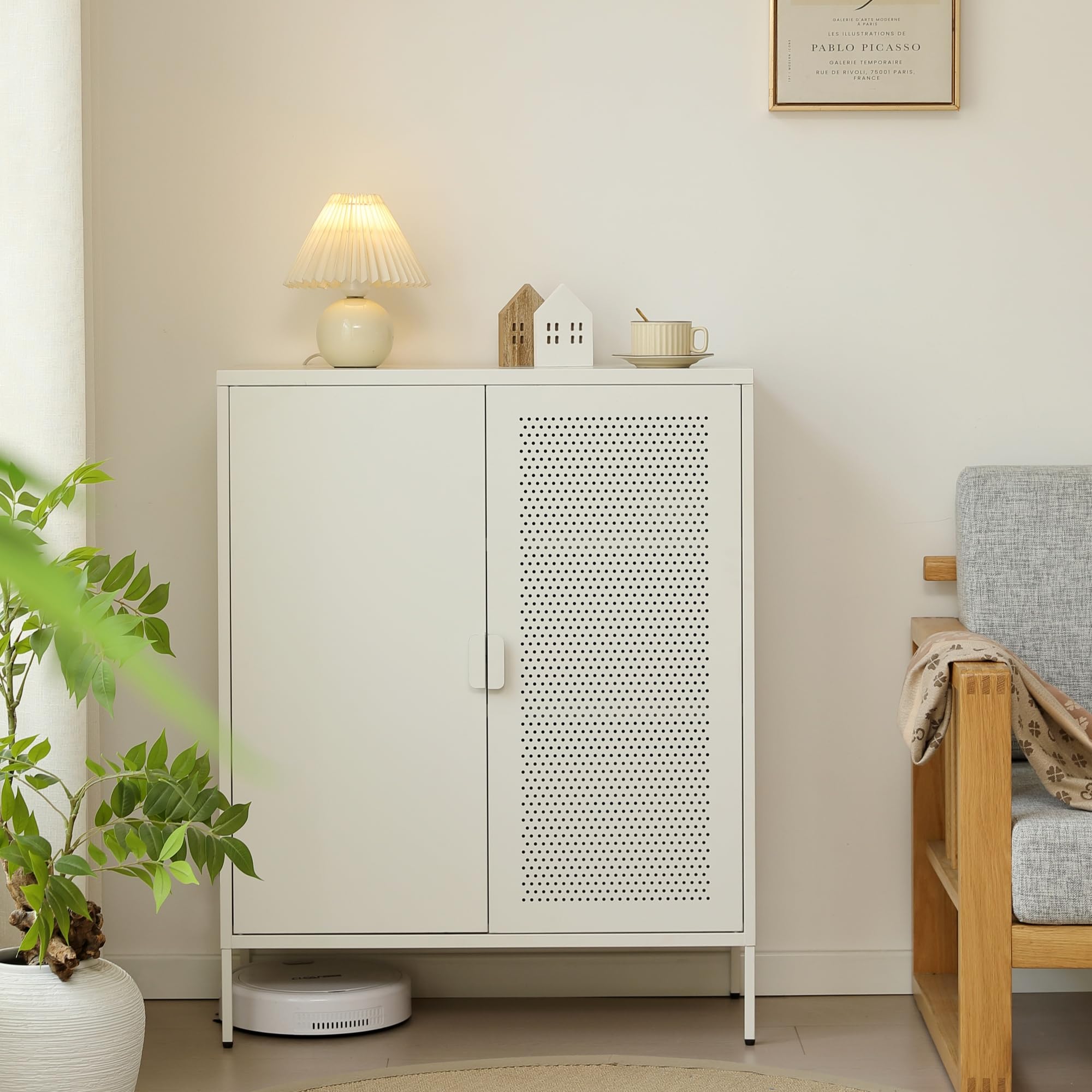 超人気！キャビネット スチール サイドボード メタル　韓国インテリア　BEIGE 超人気！キャビネット スチール サイドボード メタル 韓国インテリア