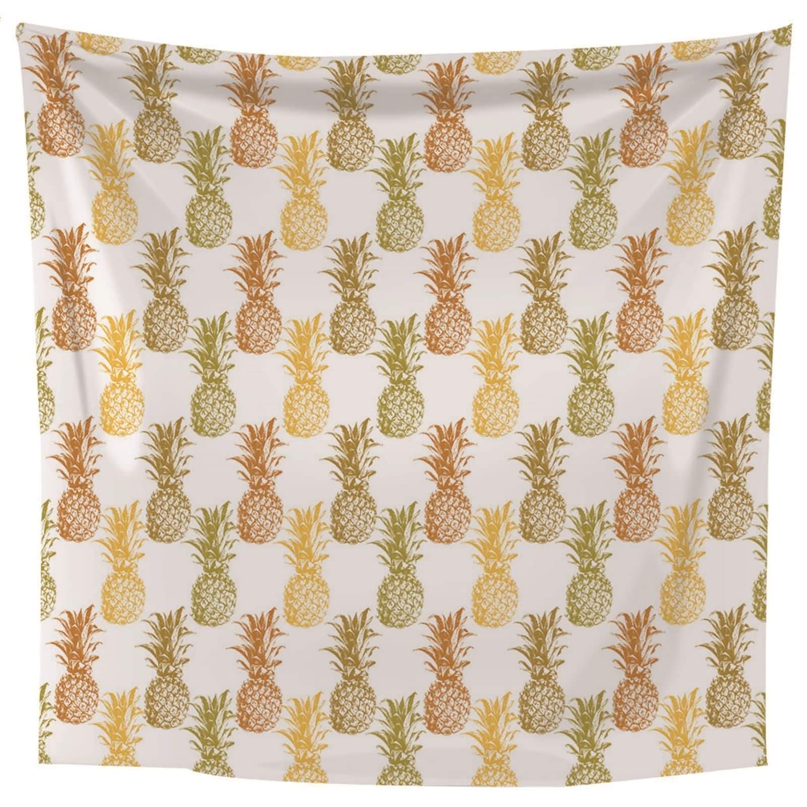 Tapisserie murale motif ananas blanc pour raviver un mur blanc de chambre