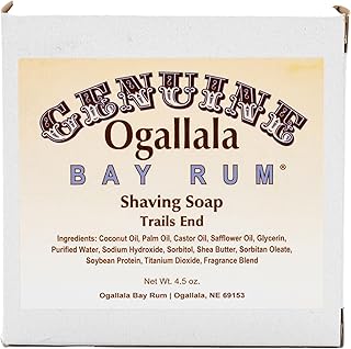 Ogallala Bay Rum | Men's Luxury Shaving Soap | 4.5 oz Bar | Old Fashioned Bay Rum Inspired | Trails End Scent