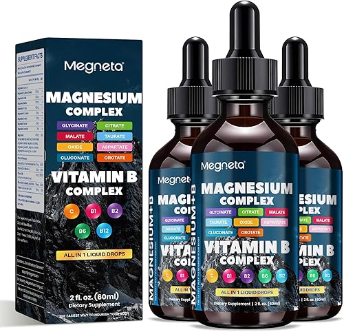 Miniatura 4 de Complejo de magnesio + complejo B – glicinato, citrato, malato, B1 B2 B6 B12 y vitamina C – Apoyo nervioso y muscular – 2 onzas líquidas