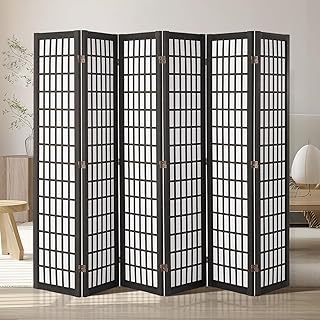 VEVOR Room Divider, 6 Panel Japanese Room Divider, Folding Privacy Scree...