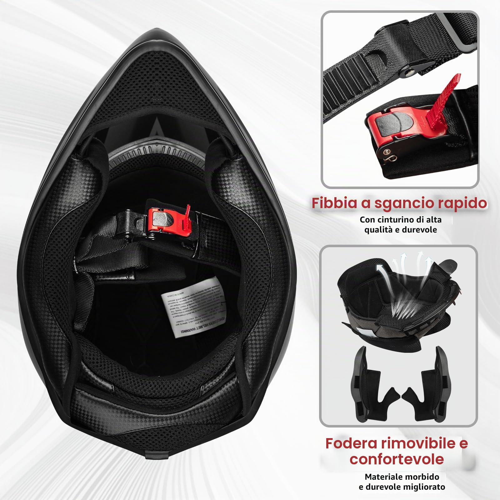 Favoto Casco Integrale da Motocross Adulti - Caschi Off Road Downhill Unisex ECE 22.06 Certificato per Moto Quad ATV UTV (Senza Visiera)