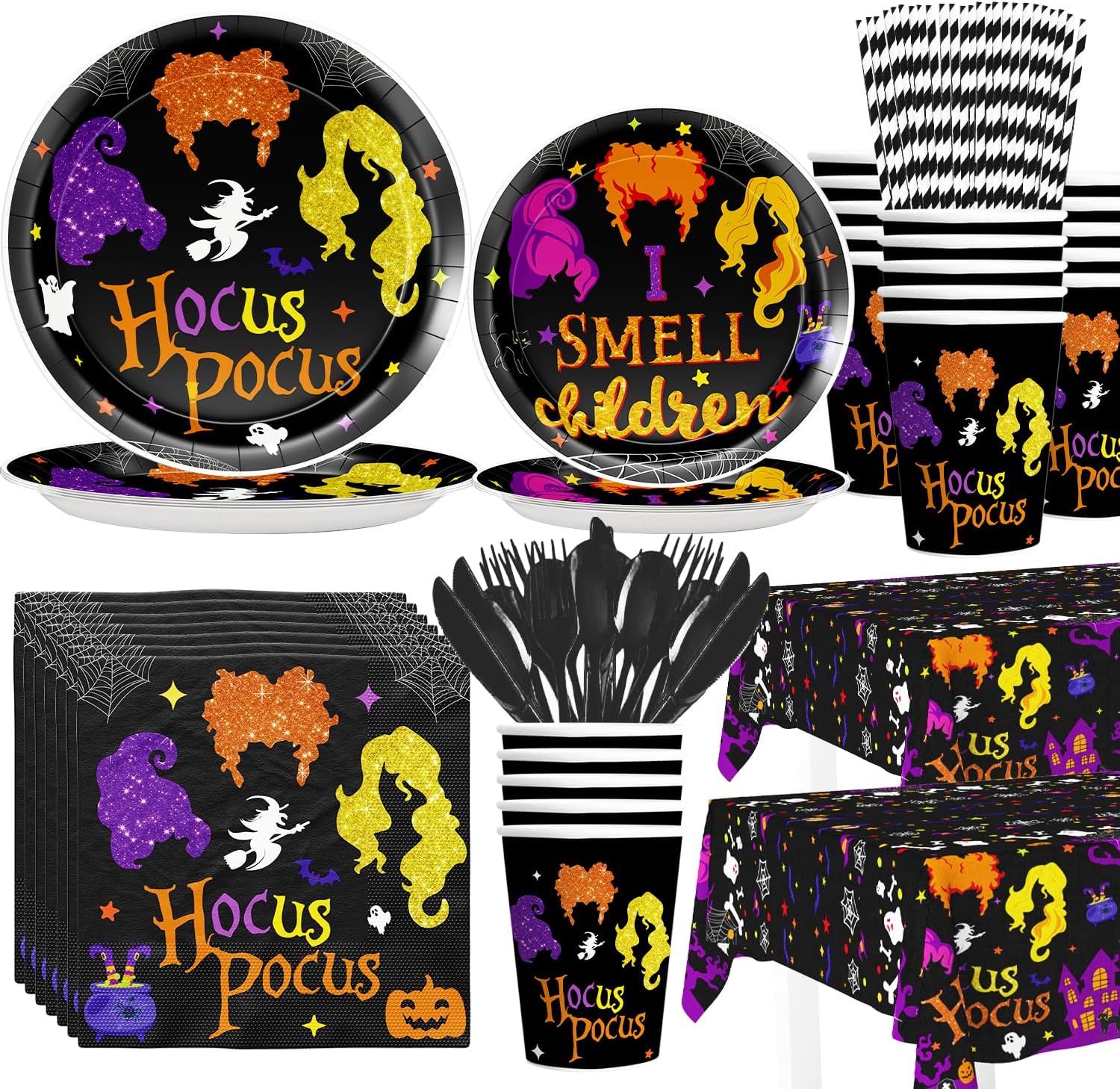 Halloween Hocus Pocus Party Supplies, 194Pcs Hocus Pocus