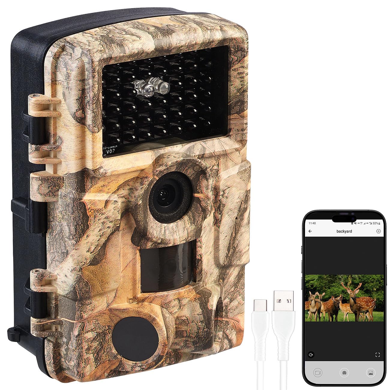VisorTech Wildtierkamera: WLAN-Full-HD-Wildkamera mit 120°-PIR, Nachtsicht, 6 Mon. Stand-by, App (Wildtierkamera Nachtsicht, Nachtkamera Tiere, IP)