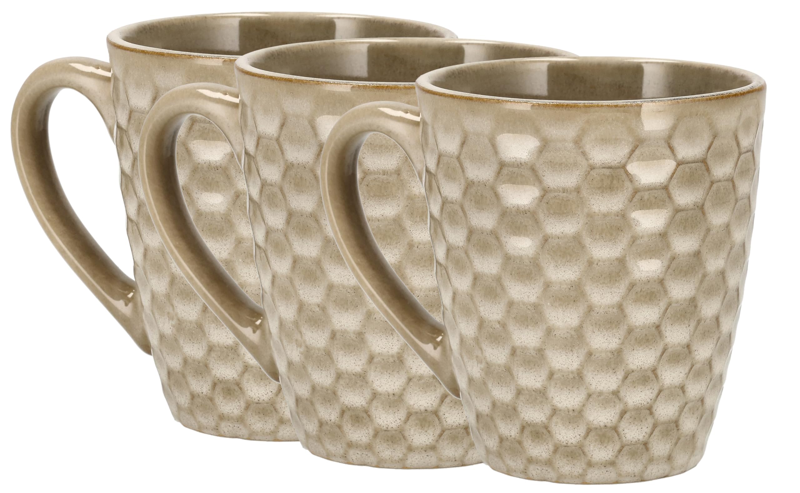 Tasses à café en céramique 200 ml : lot de 3 mugs en faïence pour expresso et thé