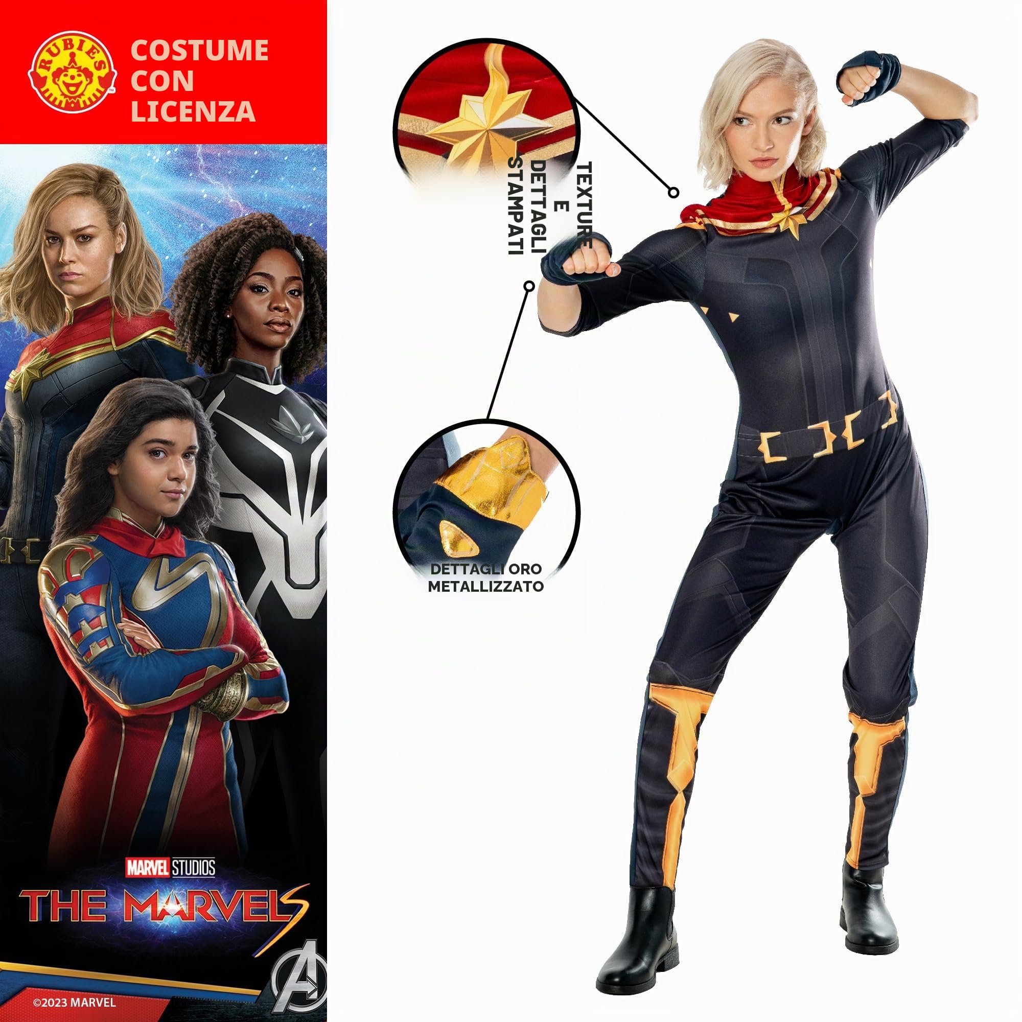 Rubies - Costume da capitano Marvel da donna