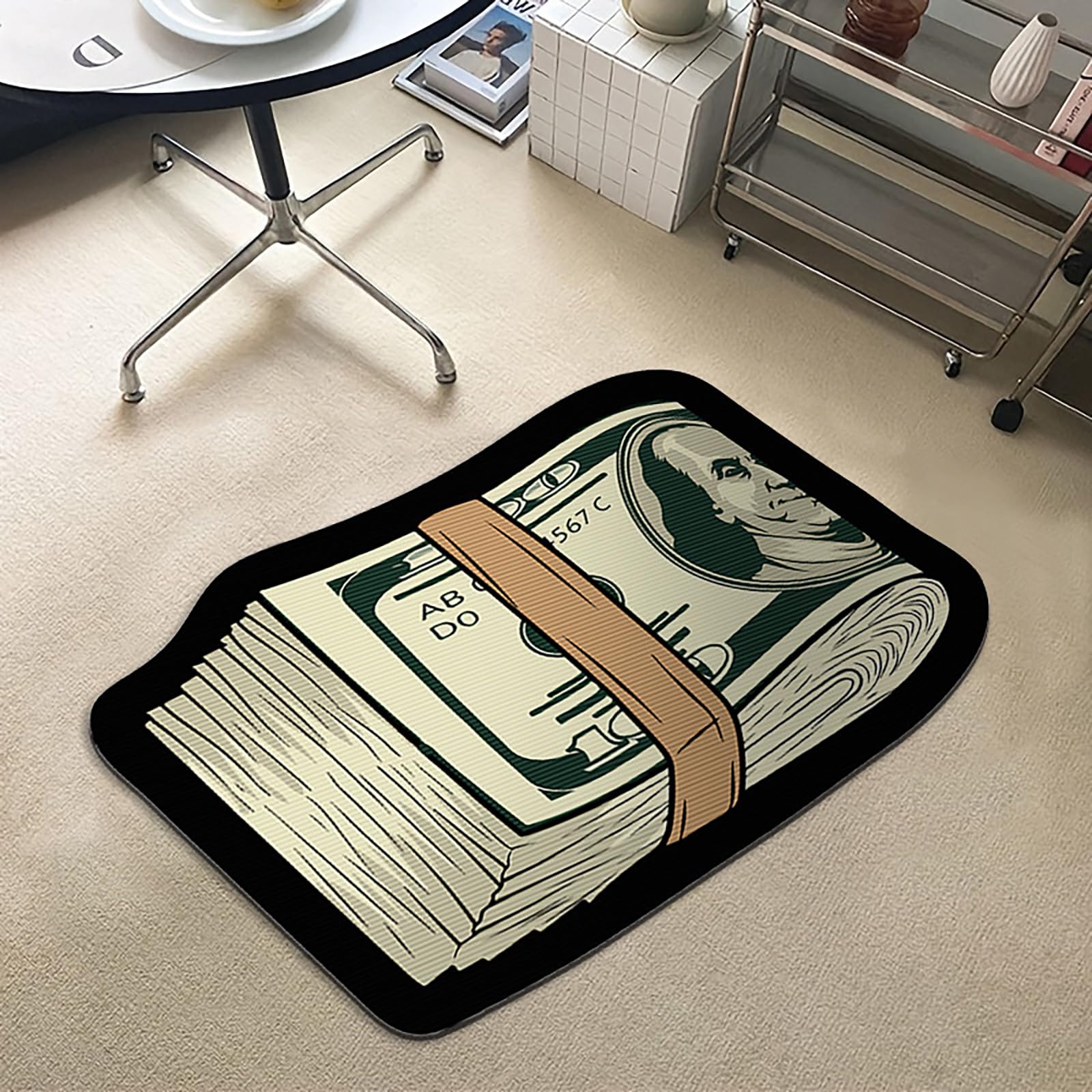 QMYOP Money Rug, Area Rug, 100 Dollar Bill Design