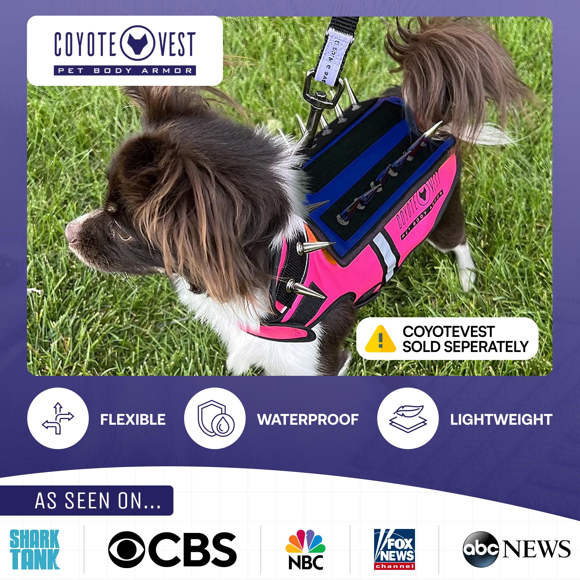 CoyoteVest HawkShield podkładka do kamizelki CoyoteVest lub SpikeVest dla psa, ochronne akcesoria dla psów, aby chronić Twojego zwierzaka przed atakami Raptora, jastrząb, kojotą i zwierzętami (XXS, królewski niebieski)