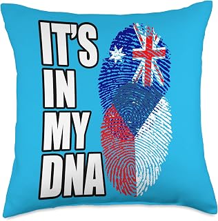 Australian And Czech Mix DNA Flag Heritage Throw Pillow