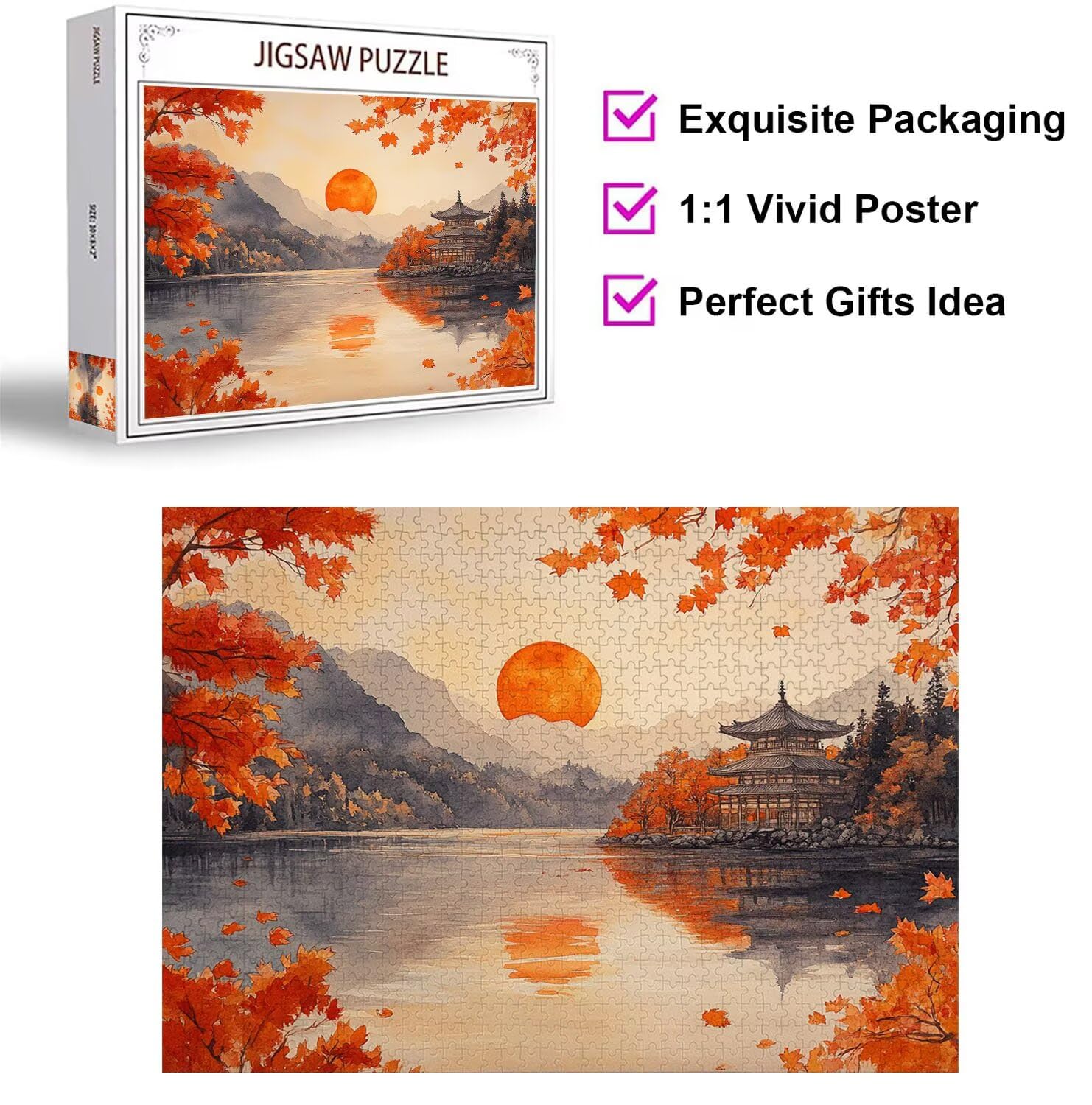 Puzzle 6000 Pieces Coucher de Soleil Puzzle 3D, Classique Puzzles, n-461