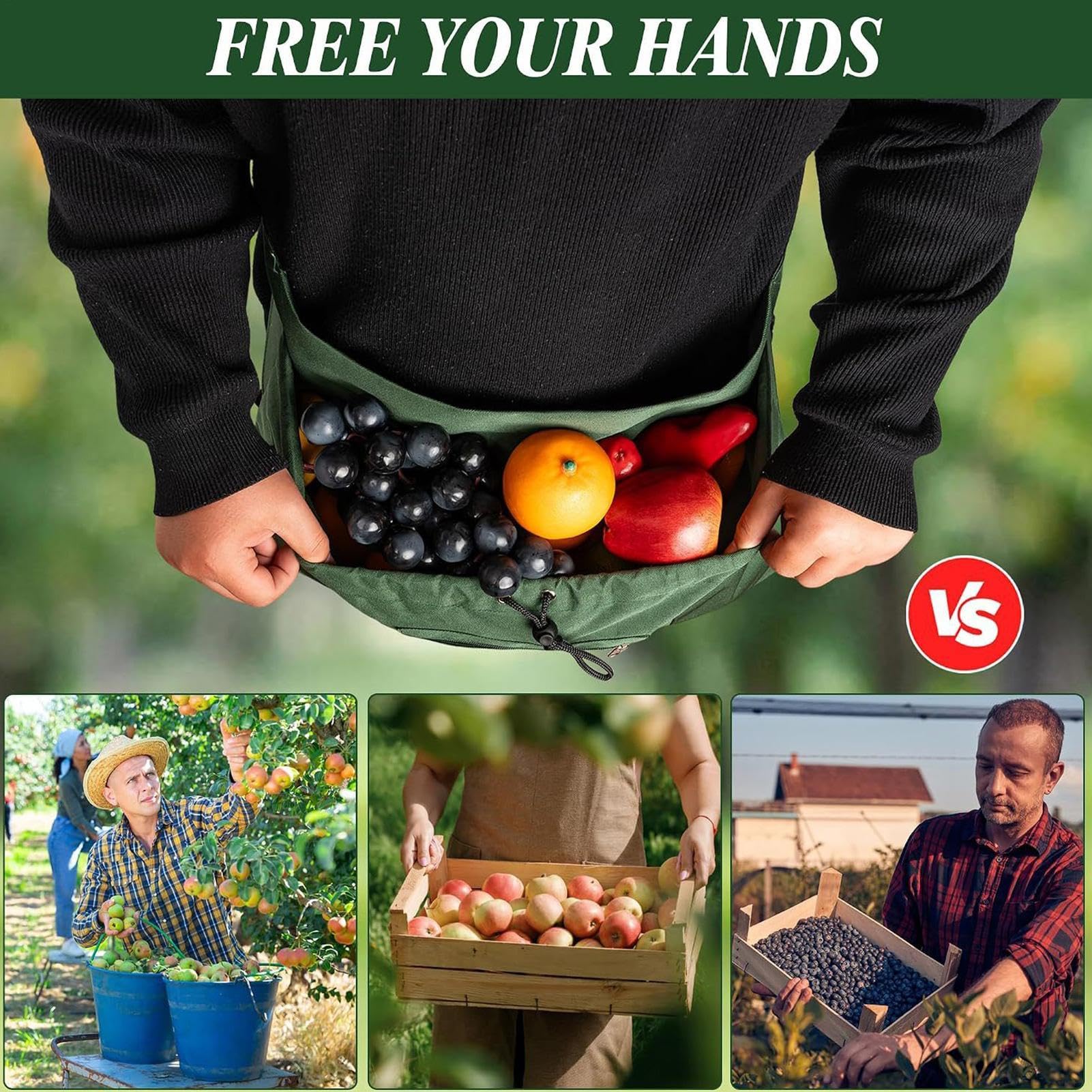 Delantal De Jardinería Para Mujeres Bolsa De Almacenamiento Impermeable Con | Delantal Portador Granero Para Mujeres Recogiendo Bayas Tamaño Calabazas Granja Propiedad Huerto Patio trasero