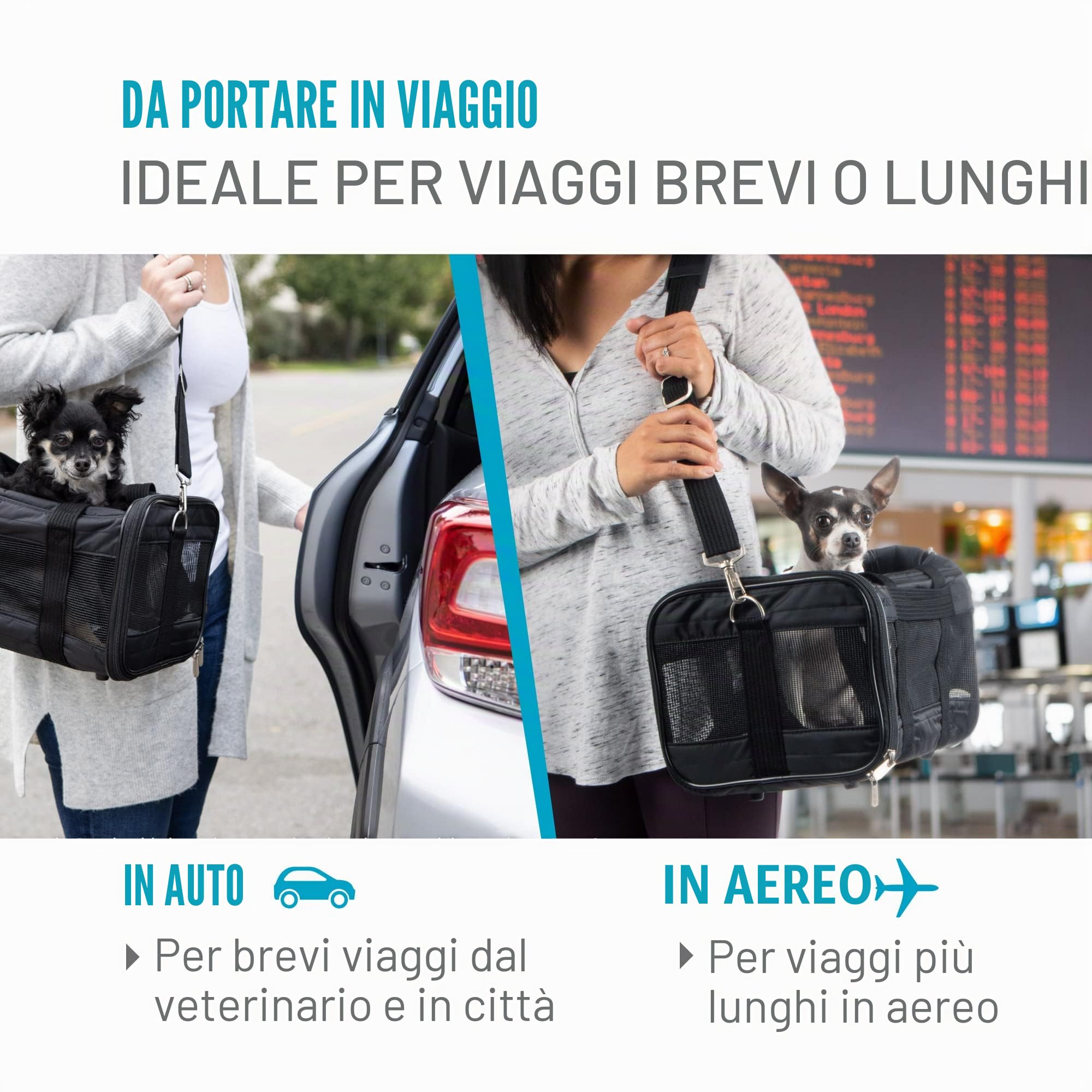 Sherpa Genuine Deluxe Pet Carrier – Compagnia Aerea Approvato e garantito a Bordo – Grigio Antracite, Piccolo