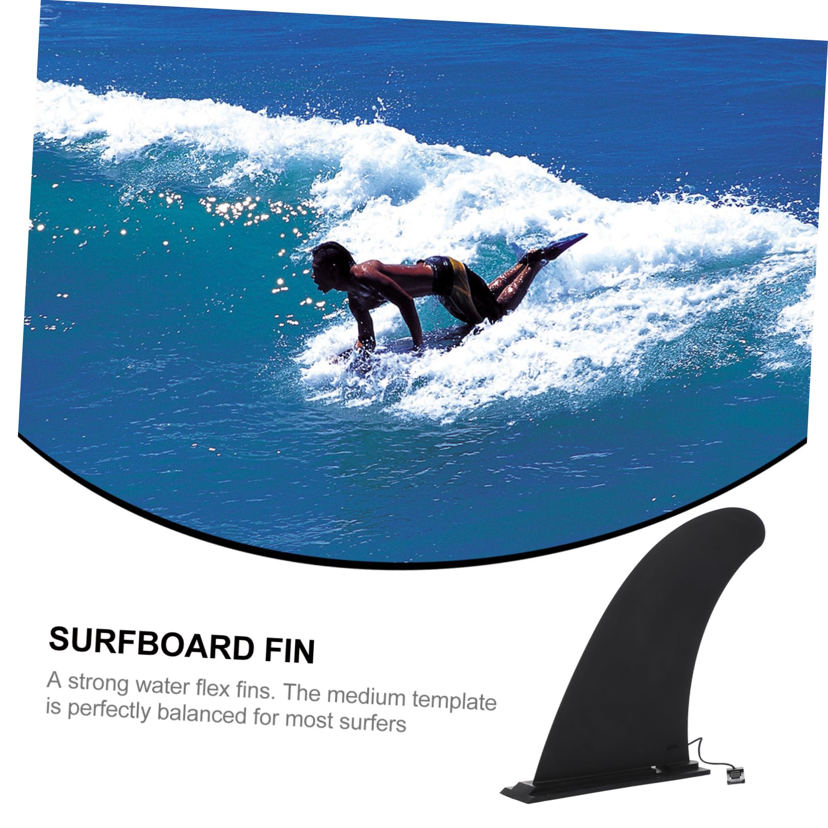 Hemobllo Aileron Central de Longboard Noir en Nylon, Lot de 3 Pièces | Clip pour Planches de Surf et Paddle, Pivot Rapide, Maintien Stable, Usage Canoë