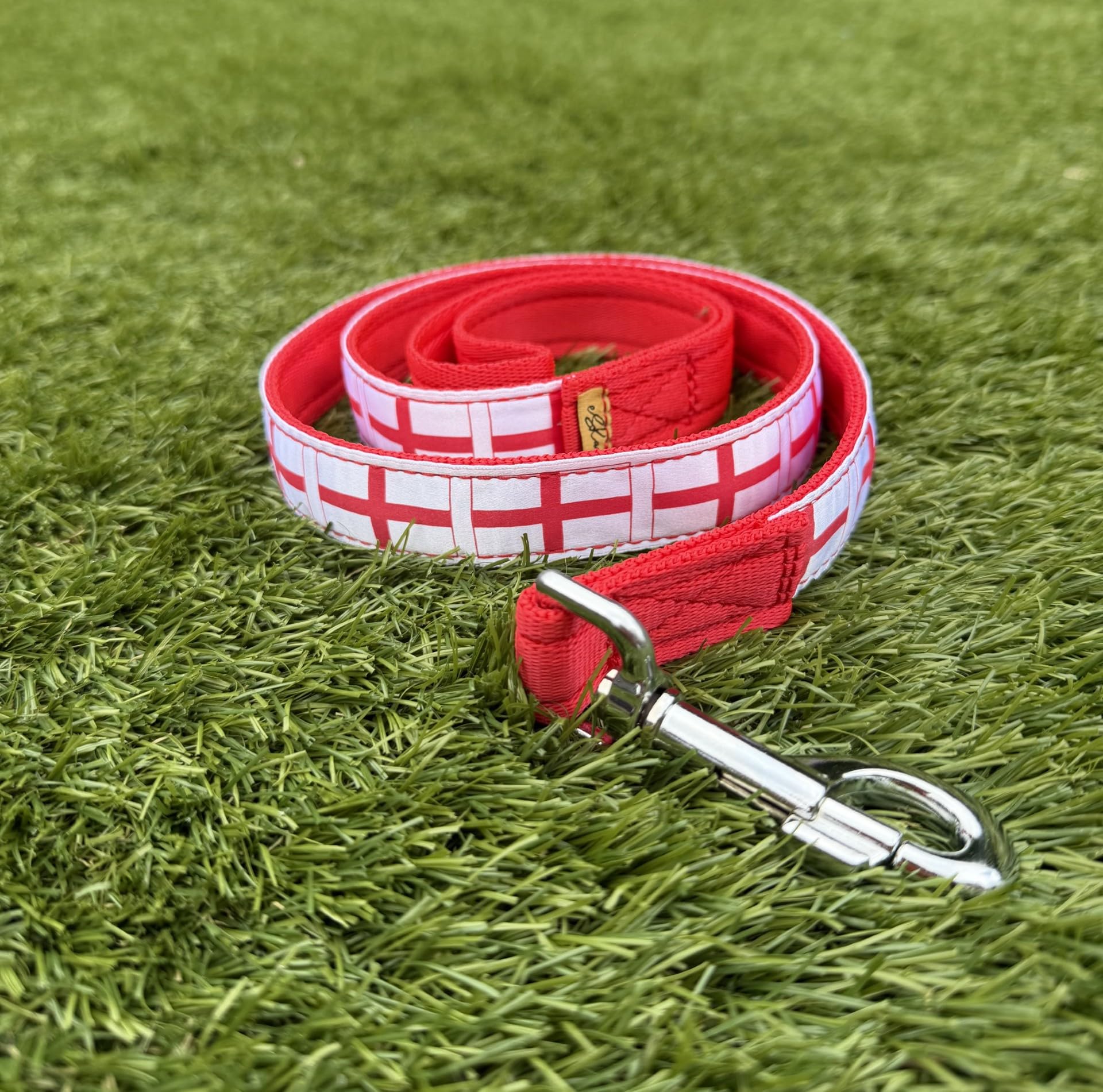 England flag Football red webbing Dog Lead/Leash by eSKay with metal trigger