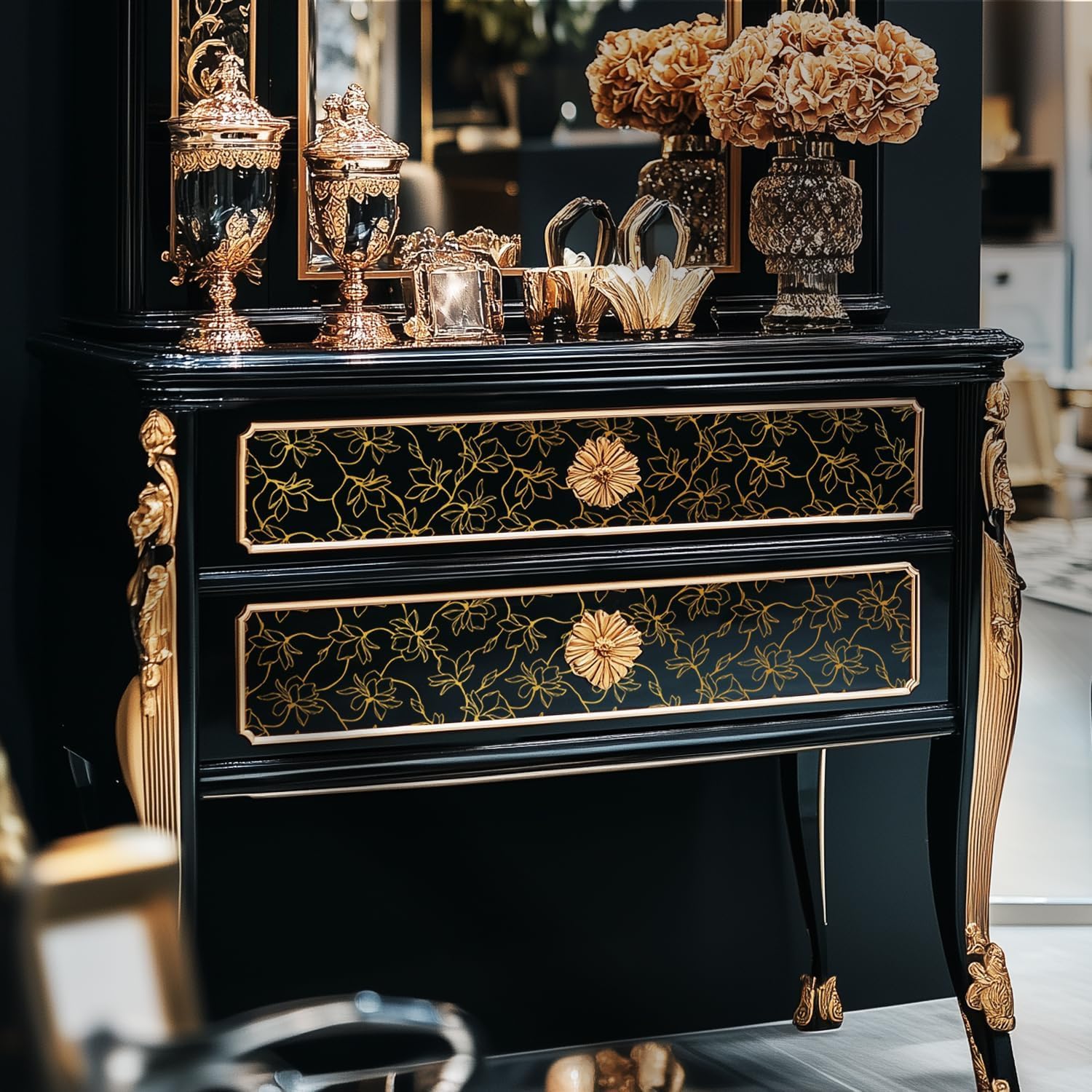 Transferencias de muebles vintage para decorar mesitas de noche sin pintar