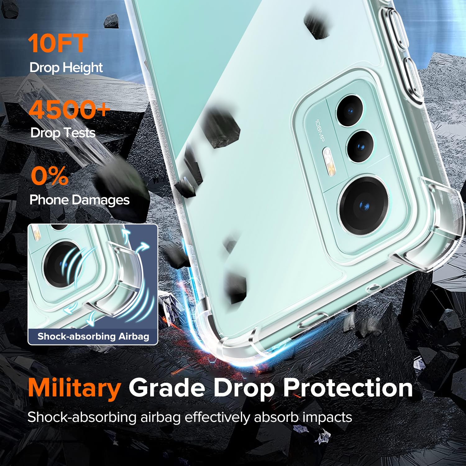 Cover Per Xiaomi 13 Lite (Mi 13 Lite) In TPU Morbido Con Cornice Dorata - Custodia Paraurti Protettiva - Nero