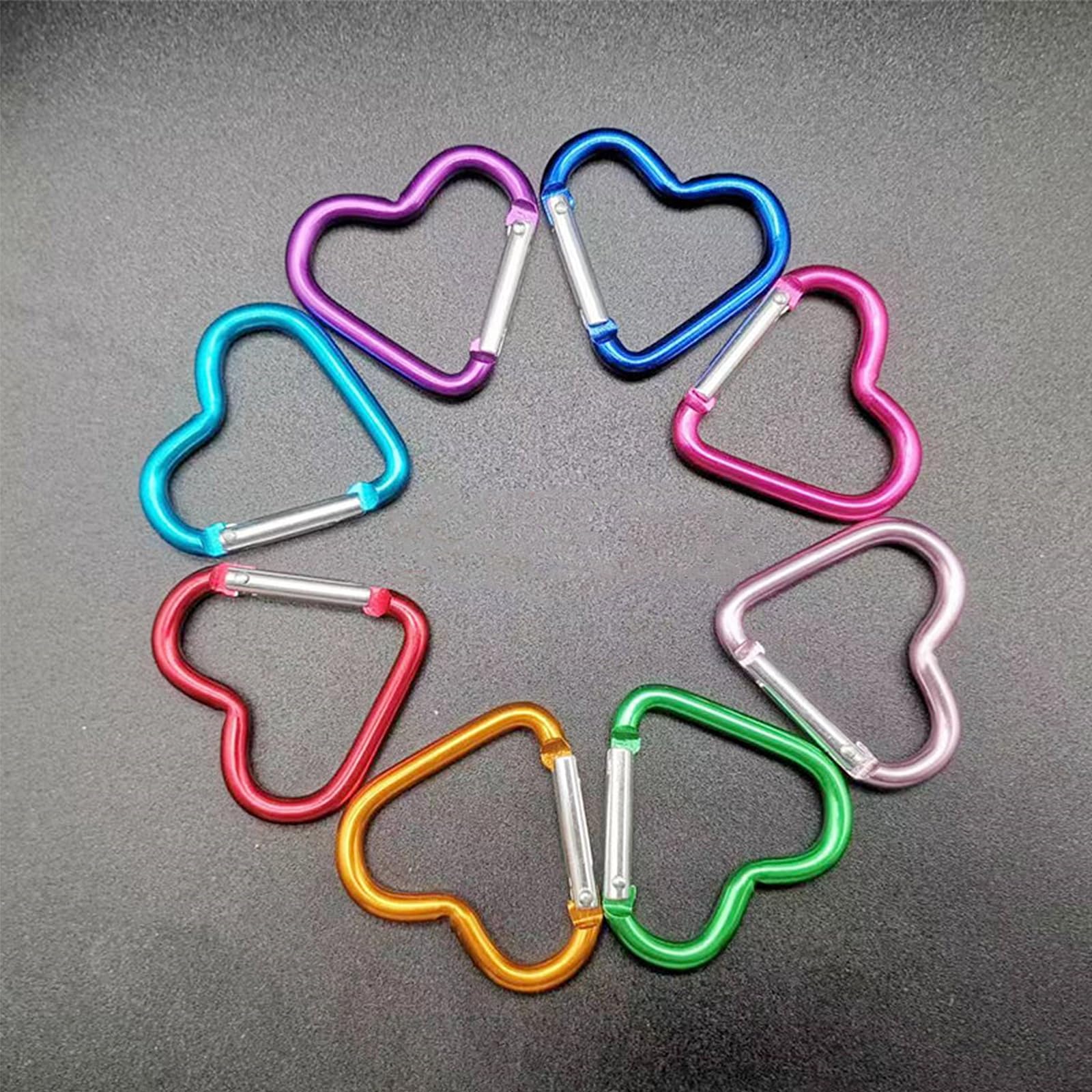 10 Herz Karabiner Bunt - Kleine Karabinerhaken In Herzform
