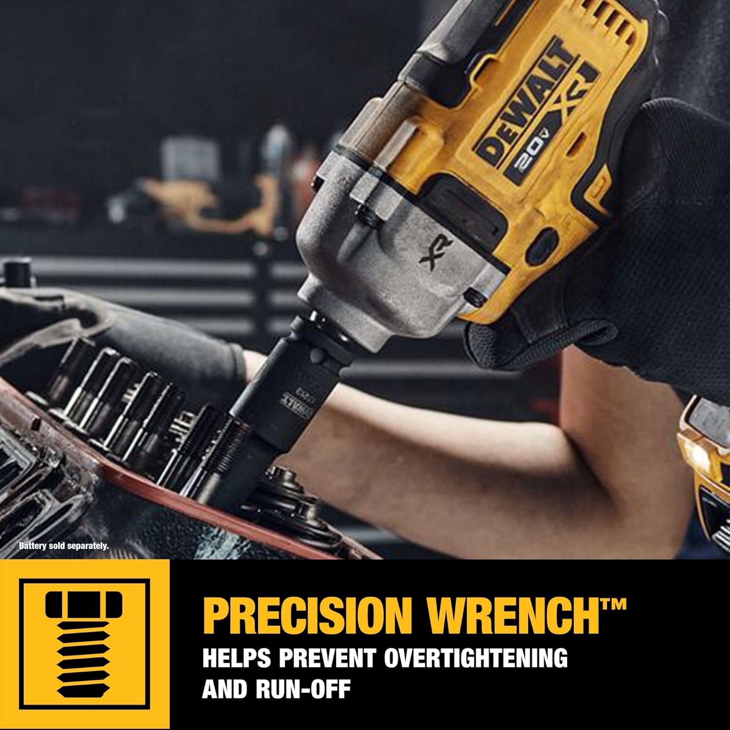 DEWALT Impact Wrench 1/2, 20V MAX XR Brushless Cordless Impact Gun With Hog Ring Anvil Kit, Includes 4 Ah Battery and Charger, Mid-Torque (DCF891QQ1)