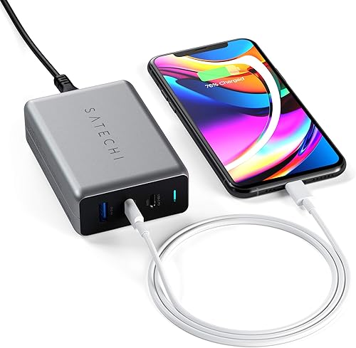 Miniatura 2 de Satechi Estación de carga compacta USB C PD de 100 W - Compatible con MacBook AirPro M5M4M3, iPad AirPro M5M4M3, iPhone 17 a 12 Series, AirPods,