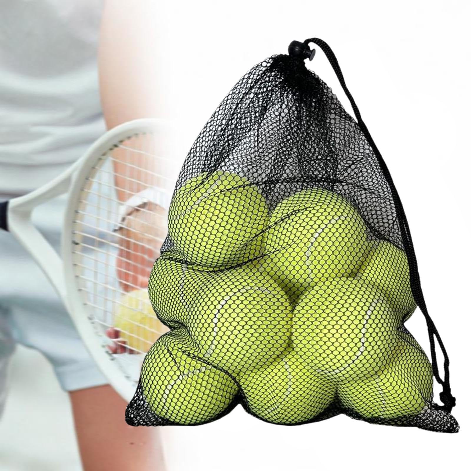 12 Piezas Pelotas de Tenis Entrenamiento Ejercicio Práctica Material Caucho Fieltro Elástico Uso para Principiantes Adultos Niños Exterior, Amarillo