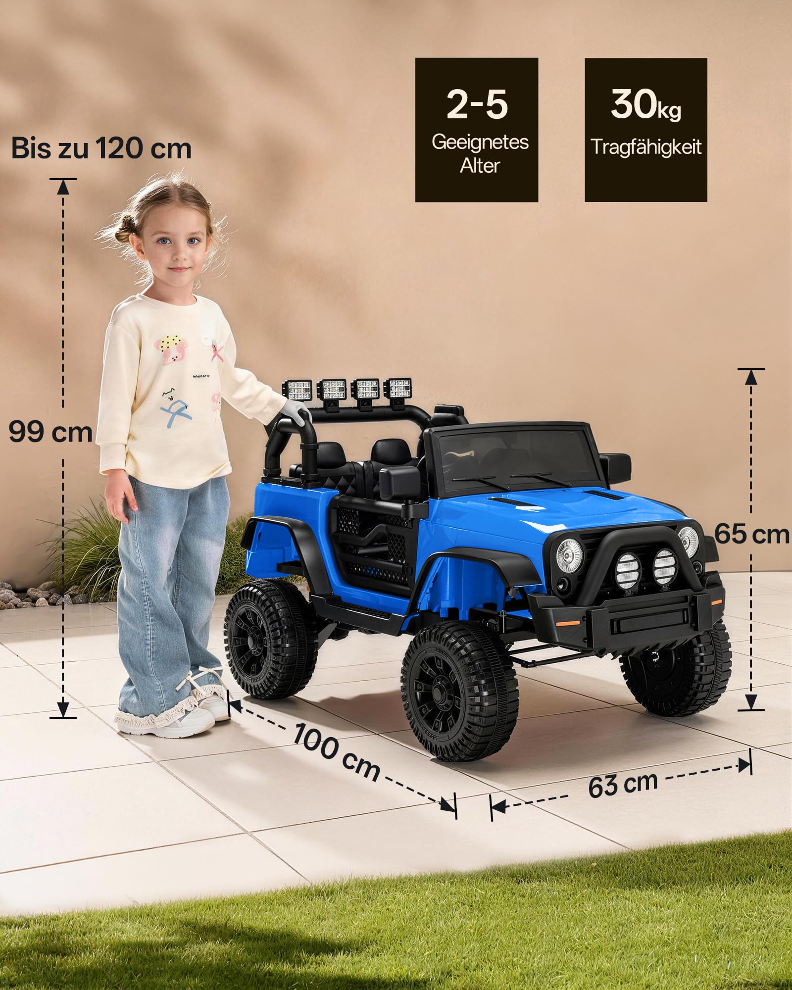 Outfunny Elektroauto für Kinder, 24V Kinder Elektroauto mit Fernbedienung