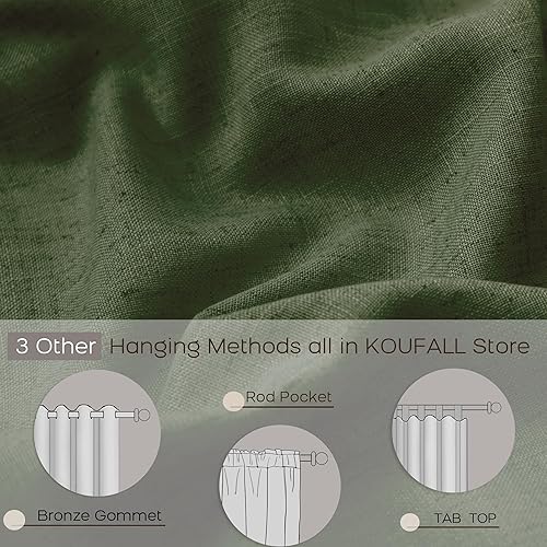 Miniatura 15 de KOUFALL Cortinas transparentes de lino de 90 pulgadas, cortinas para Sala Modernas 2025 De Lino Elegantes, cortinas personalizadas con pestaña