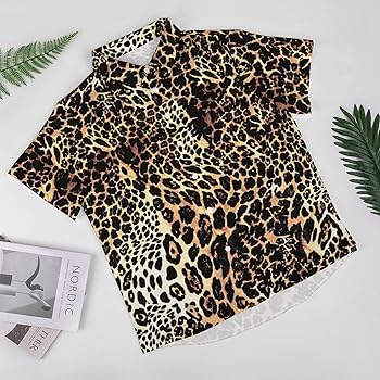 Amazon.com: Men's Leopard Skin Print Lapels Button Up Short Amazon.com: Men's Leopard Skin Print Lapels Button Up Short