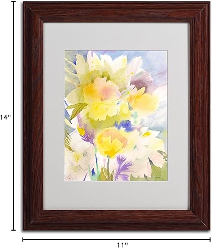 Miniatura 6 de Trademark Fine Art Summer's Yellows - Arte enmarcado mate de Sheila Golden en marco de madera, 11 x 14 pulgadas
