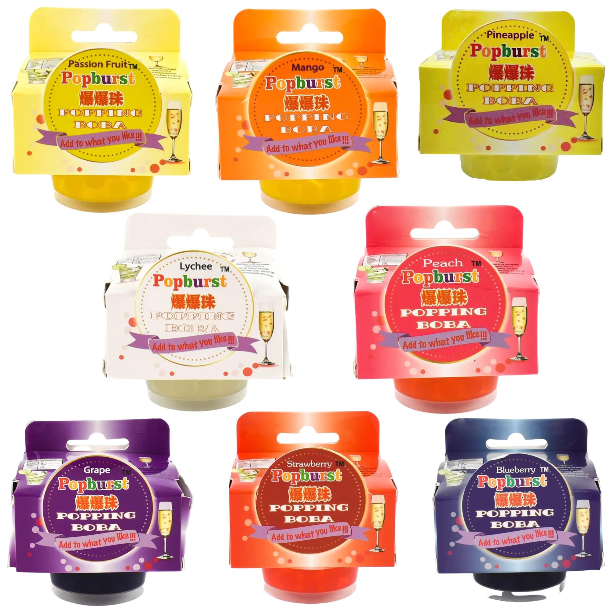 Vmart Popping Boba Fruit Flavour Bursting Bubbles 130g (Pack of 3) Premium Quality Tapioca Pearls - (Customised Assorted Flavours)