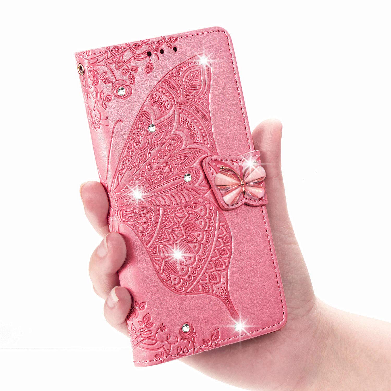 ZYZX Samsung Galaxy A11 3D Butterfly Flower Cash Wallet Case