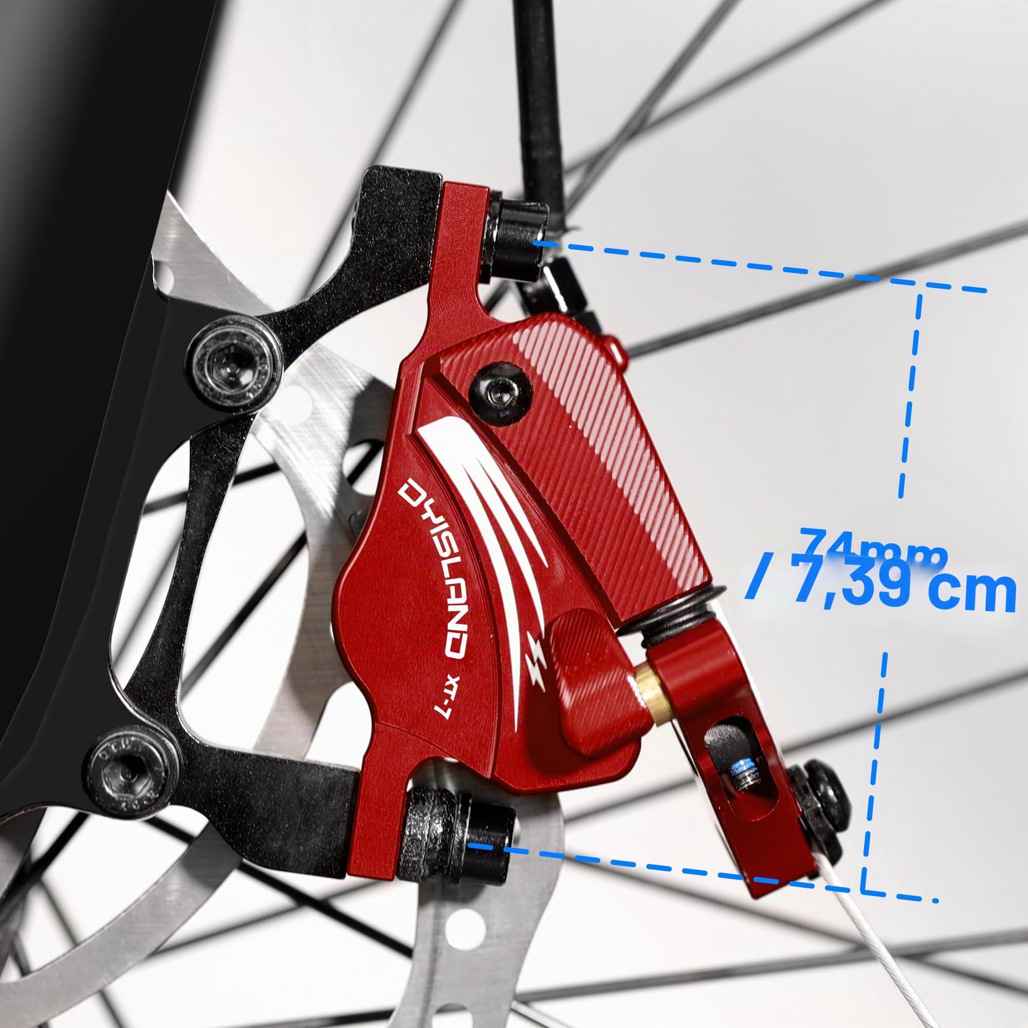 XT-7 Kabelbetätigte, extra leistungsstarke Hybrid-Hydraulik-Scheibenbremsen Bremssättel für MTB/Mountainbike