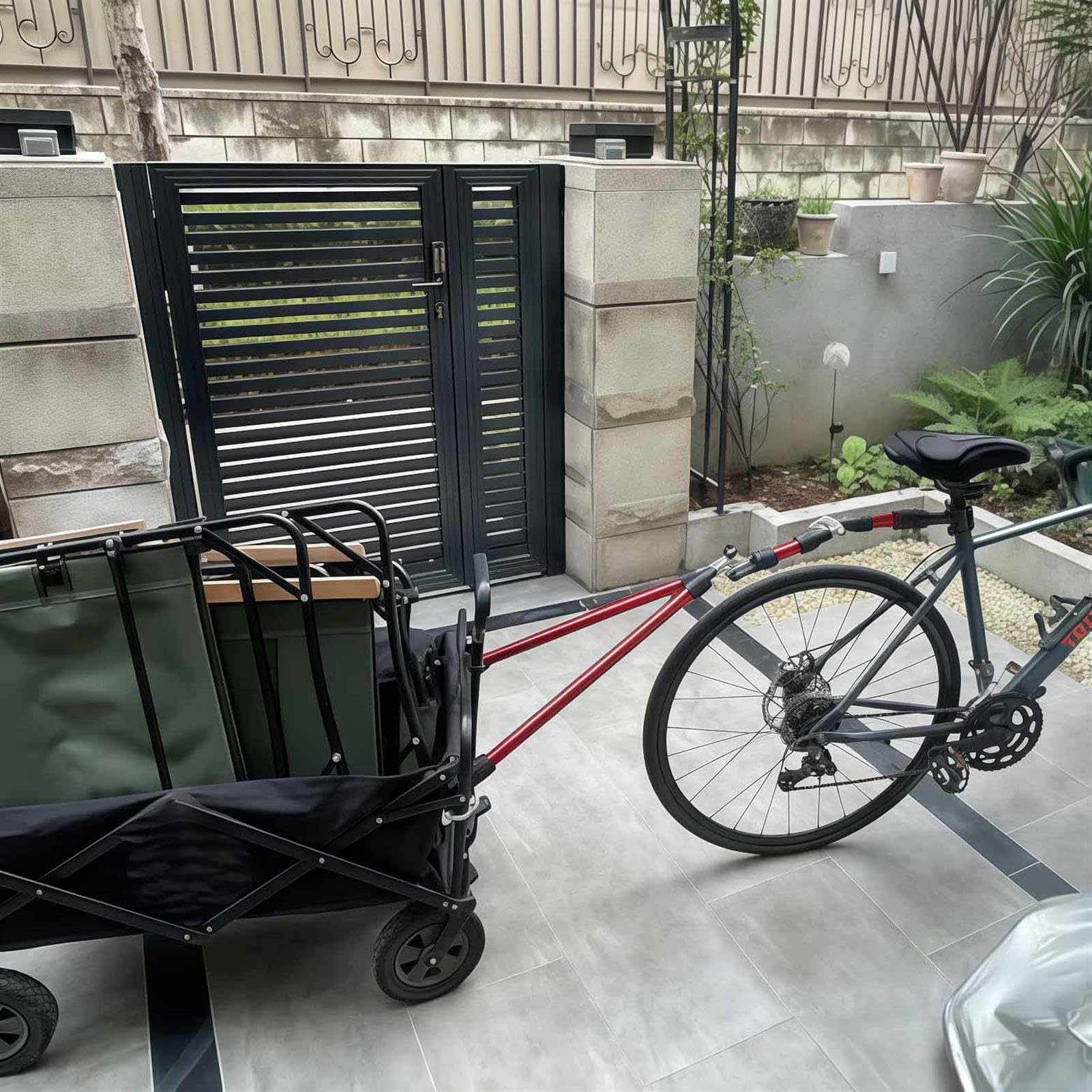 Fahrradanhängerkupplung Verbinder, Premium Edelstahl Kupplung für Gartenwagen und tragbare Anhänger, kompatibel mit Falträdern und Elektrorollern