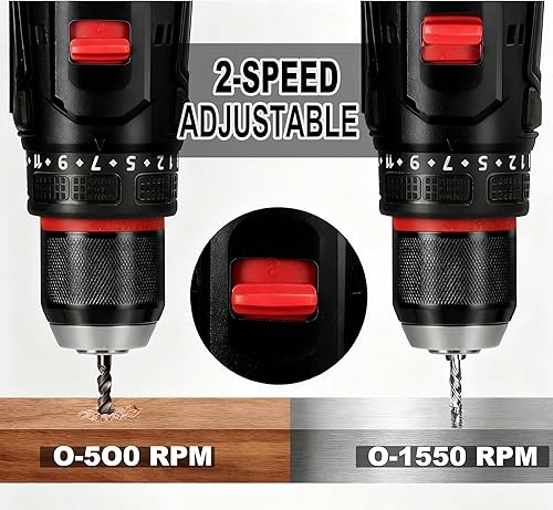 Miniatura 3 de Taladro eléctrico inalámbrico sin escobillas de 24 V con batería de 2 x 4.0 Ah y cargador (531 pulgadas libras) - Destornillador de impacto sin 24V