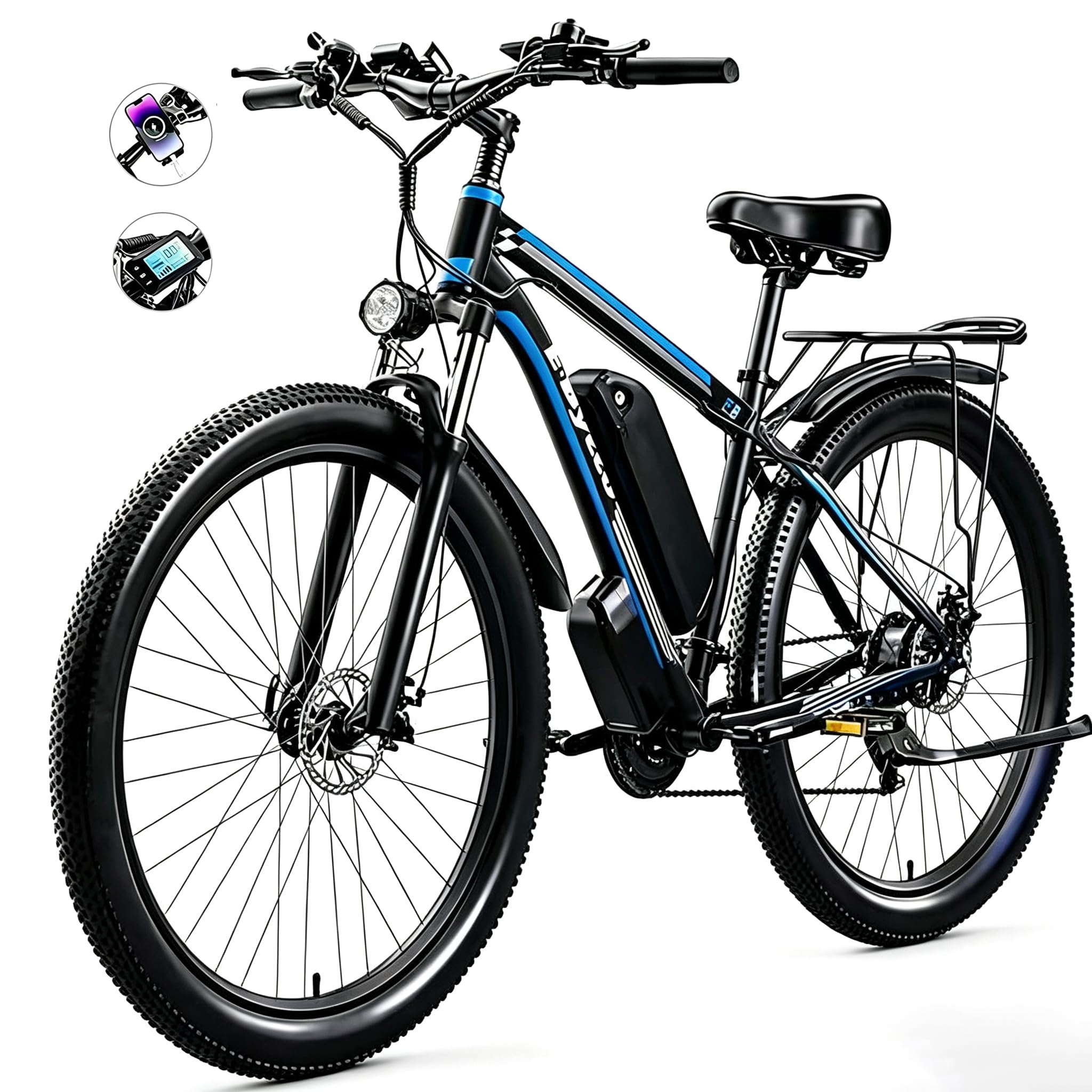 Bicicleta eléctrica para adultos E8, bicicleta de montaña de 29 pulgadas, batería extraíble de 48 V, 17,5 Ah, bicicleta de carretera con 21 velocidades