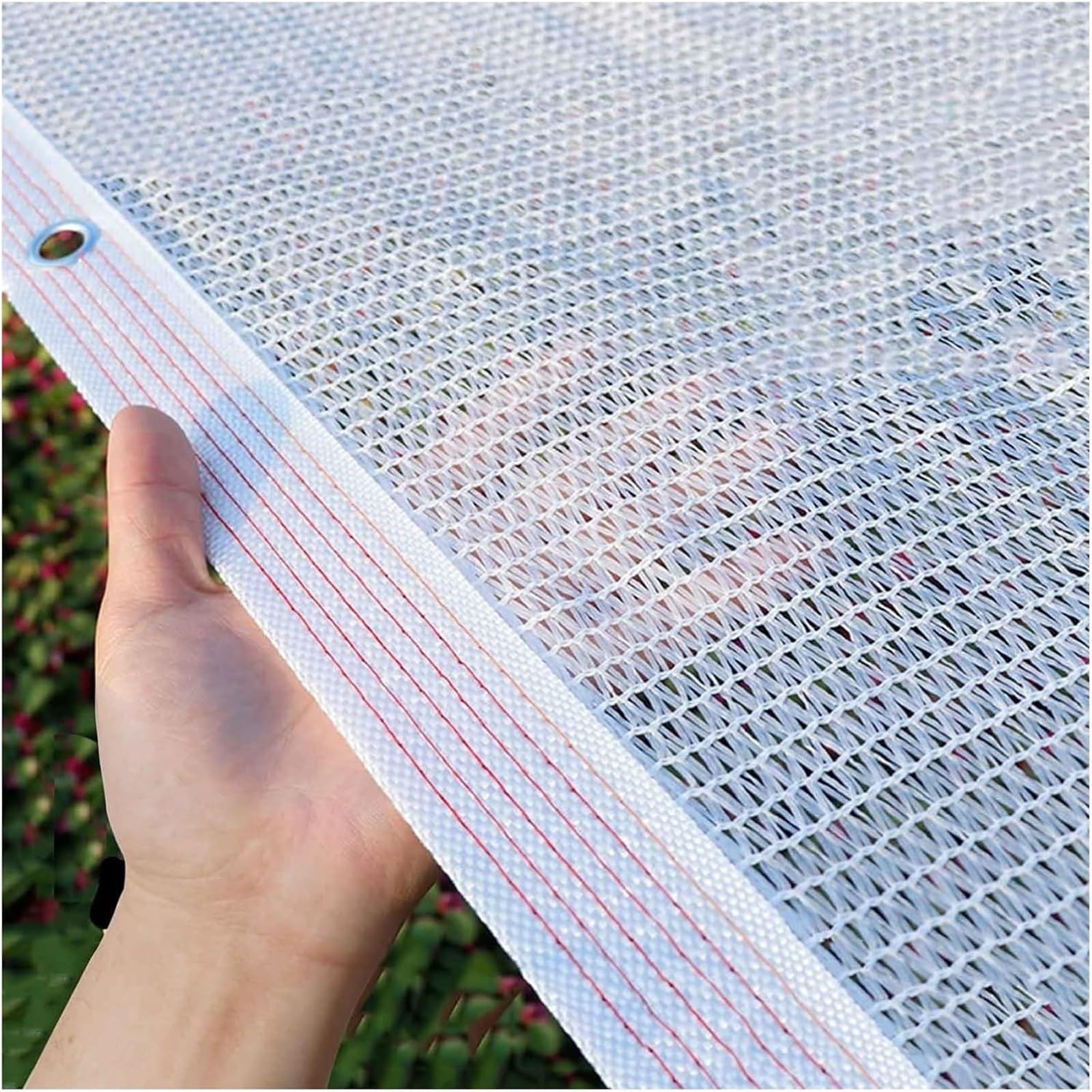 Mallas de Sombreo 50% Blanca Red de Sombra con Ojales, Transpirable Paño De Sombra Red de Protección Solar para Flores Plantas Invernadero Patio(5x6.0m/16.4x19.7FT)