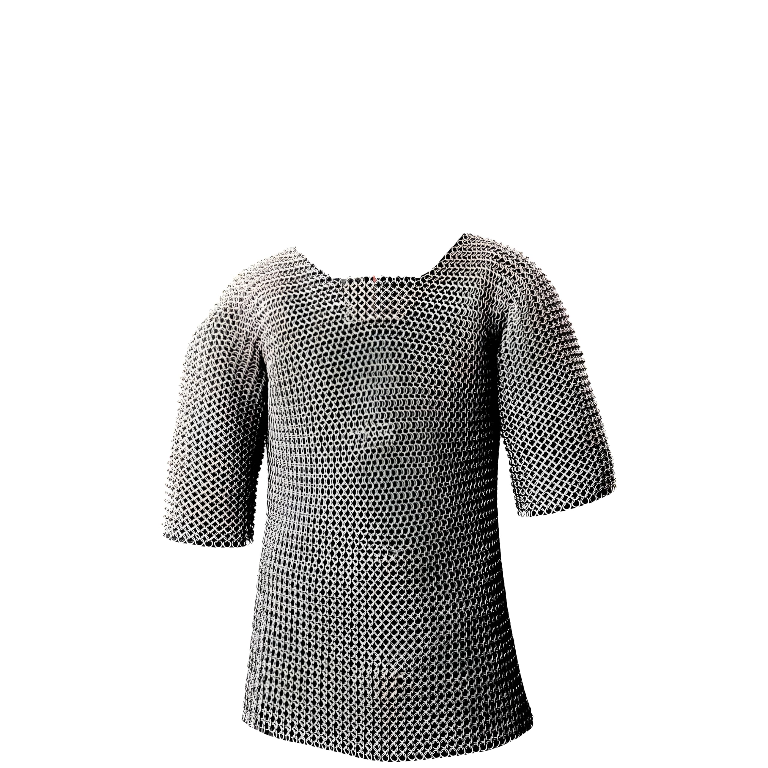 Haubergeon Butted Chain Mail Replica Armor Shirt Silver