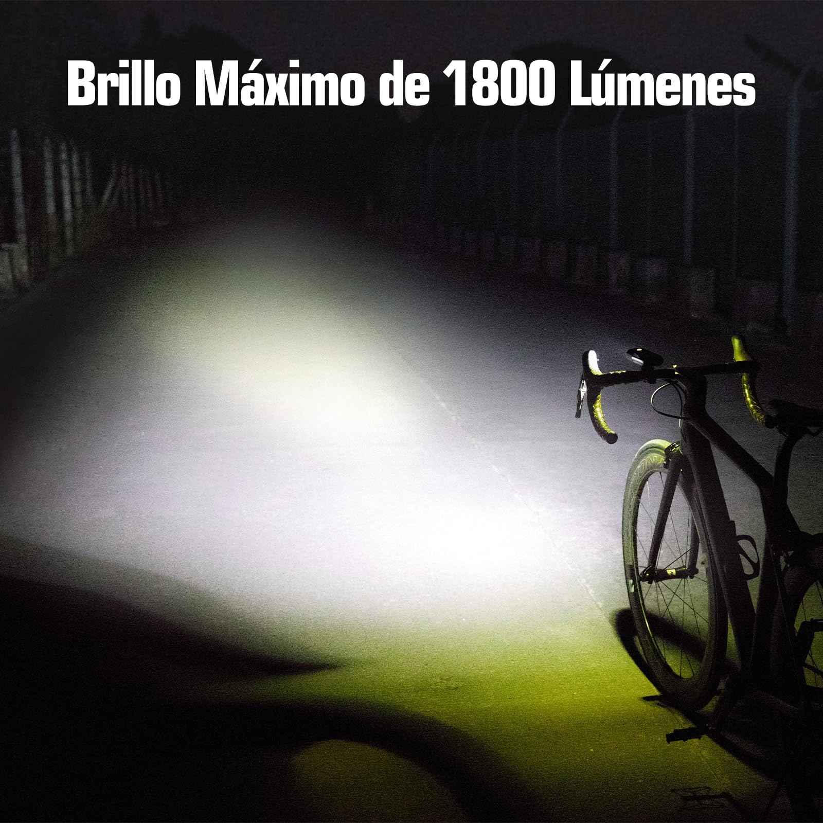 Lumière avant de vélo Gaciron de 1800 lumens, avec lentille optique acrylique anti-éblouissement, 6 modes de luminosité, télécommande par câble, lumière vélo USB-C rechargeable avec fonction d'énergie