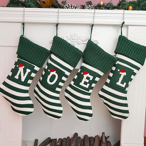 Miniatura 4 de Calcetines de Navidad de punto con inicial, monograma, medias de Navidad para la familia, casa de campo, medias de Navidad con letras, decoraciones
