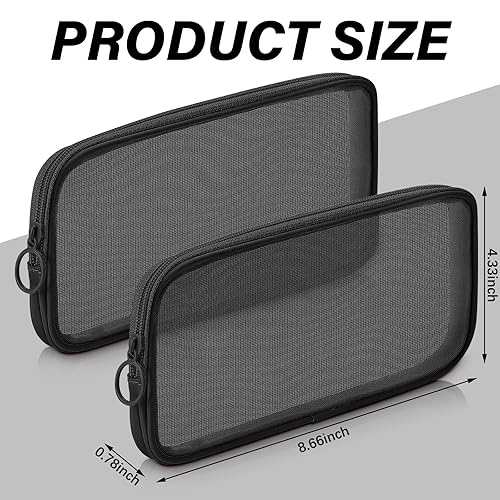 Miniatura 9 de Weewooday 4 piezas de bolsa de maquillaje de malla para cosméticos, bolsa de aseo de viaje con cremallera, mini bolsa de maquillaje para cosméticos