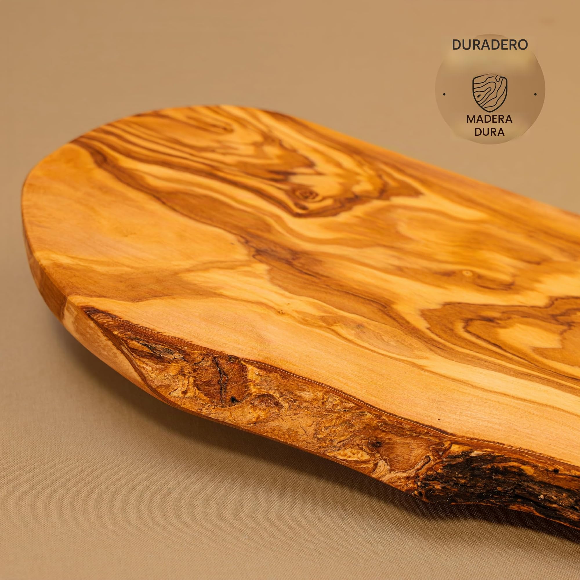 La Tabla de Cortar Cortar de Madera de Olivo en con sin Tratar Borde - 35cm