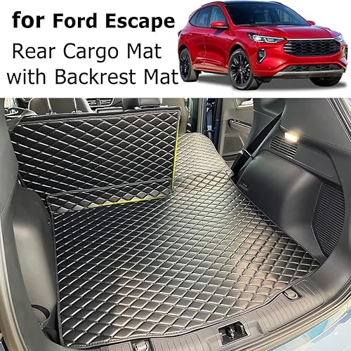 Miniatura 4 de 7DEEKEI Tapete para maletero y respaldo trasero para Ford Escape 2020-2023, forro de carga antideslizante para todo tipo de clima